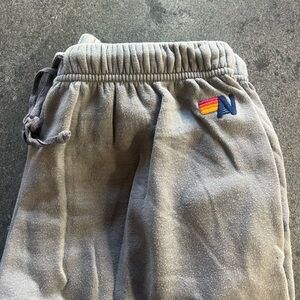 Aviator Nation Gray Joggers with Embroidered Logo